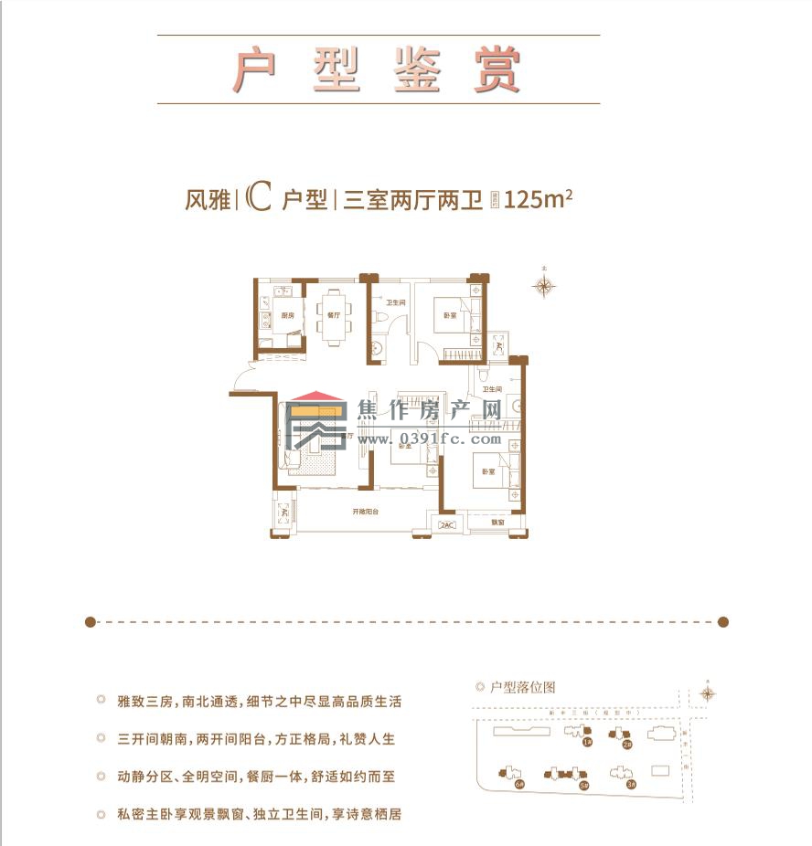 弘正新高地建筑面積約125㎡戶(hù)型